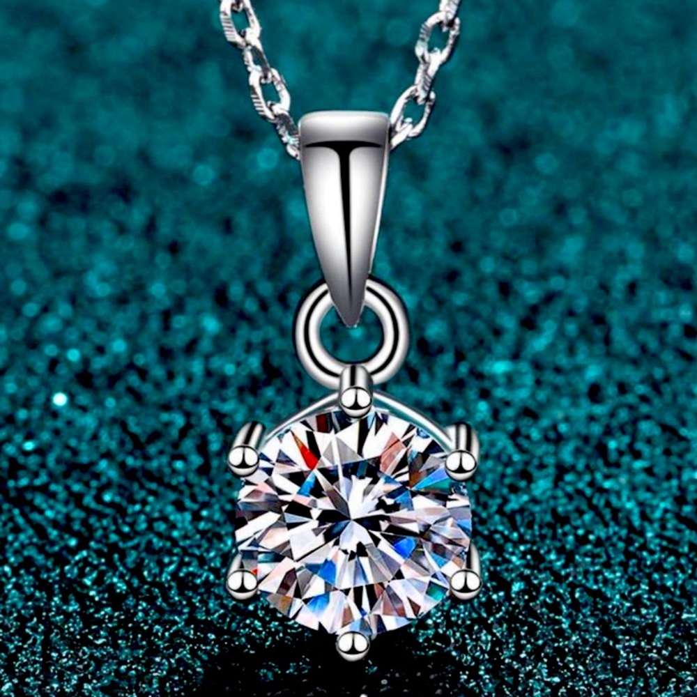Certified 1 ct. t.w. Diamond Moissanite
Solitaire Necklace NEW